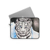 White Tiger Blue Ink Art Laptop Sleeve