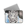White Tiger Blue Ink Art Laptop Sleeve