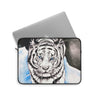 White Tiger Blue Ink Art Laptop Sleeve