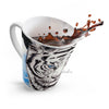 White Tiger Blue Ink Art Latte Mug Mug