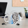 White Tiger Blue Ink Art Mug 11Oz