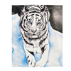 White Tiger In The Snow Ink Art Velveteen Plush Blanket 50 × 60 All Over Prints