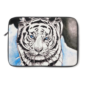 White Tiger Watercolor Ink Art Laptop Sleeve 13