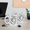 White Tiger Yellow Eyes Ink Art Mug 11Oz