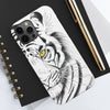 White Tiger Yellow Eyes Ink Case Mate Tough Phone Cases