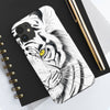 White Tiger Yellow Eyes Ink Case Mate Tough Phone Cases