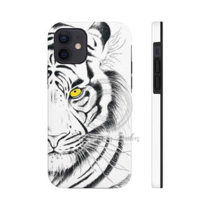 White Tiger Yellow Eyes Ink Case Mate Tough Phone Cases Iphone 12