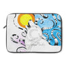 White Wolf Tribal Tattoo Doodle Moon Watercolor Ink Laptop Sleeve 13