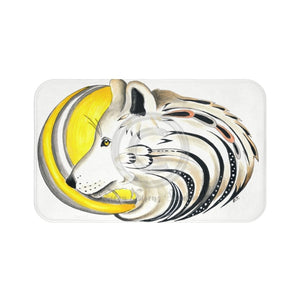Wolf Moon Yellow Tribal Ink Art Bath Mat 34 × 21 Home Decor