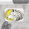 Wolf Moon Yellow Tribal Ink Art Bath Mat Home Decor