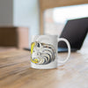 Wolf Moon Yellow Tribal Ink Art Mug 11Oz