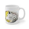 Wolf Moon Yellow Tribal Ink Art Mug 11Oz