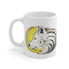 Wolf Moon Yellow Tribal Ink Art Mug 11Oz