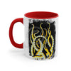 Yellow Black Tentacles Octopus Brushed Art Accent Coffee Mug 11Oz