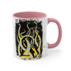 Yellow Black Tentacles Octopus Brushed Art Accent Coffee Mug 11Oz