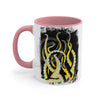 Yellow Black Tentacles Octopus Brushed Art Accent Coffee Mug 11Oz