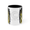 Yellow Black Tentacles Octopus Brushed Art Accent Coffee Mug 11Oz