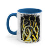 Yellow Black Tentacles Octopus Brushed Art Accent Coffee Mug 11Oz