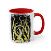 Yellow Black Tentacles Octopus Brushed Art Accent Coffee Mug 11Oz