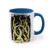 Yellow Black Tentacles Octopus Brushed Art Accent Coffee Mug 11Oz