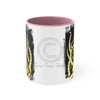 Yellow Black Tentacles Octopus Brushed Art Accent Coffee Mug 11Oz Pink /