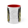 Yellow Black Tentacles Octopus Brushed Art Accent Coffee Mug 11Oz Red /