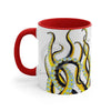 Yellow Black Tentacles Octopus Dance Watercolor On White Art Accent Coffee Mug 11Oz