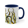 Yellow Black Tentacles Octopus Dance Watercolor On White Art Accent Coffee Mug 11Oz