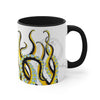 Yellow Black Tentacles Octopus Dance Watercolor On White Art Accent Coffee Mug 11Oz