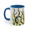 Yellow Black Tentacles Octopus Dance Watercolor On White Art Accent Coffee Mug 11Oz