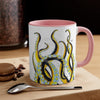 Yellow Black Tentacles Octopus Dance Watercolor On White Art Accent Coffee Mug 11Oz