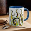 Yellow Black Tentacles Octopus Dance Watercolor On White Art Accent Coffee Mug 11Oz