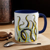 Yellow Black Tentacles Octopus Dance Watercolor On White Art Accent Coffee Mug 11Oz