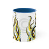 Yellow Black Tentacles Octopus Dance Watercolor On White Art Accent Coffee Mug 11Oz Blue /