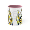 Yellow Black Tentacles Octopus Dance Watercolor On White Art Accent Coffee Mug 11Oz Pink /