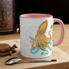 Yellow Blue Octopus Cosmic Dancer Art Accent Coffee Mug 11Oz
