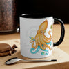 Yellow Blue Octopus Cosmic Dancer Art Accent Coffee Mug 11Oz