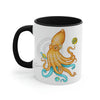 Yellow Blue Octopus Cosmic Dancer Art Accent Coffee Mug 11Oz