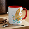 Yellow Blue Octopus Cosmic Dancer Art Accent Coffee Mug 11Oz