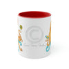 Yellow Blue Octopus Cosmic Dancer Art Accent Coffee Mug 11Oz