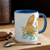 Yellow Blue Octopus Cosmic Dancer Art Accent Coffee Mug 11Oz