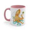 Yellow Blue Octopus Cosmic Dancer Art Accent Coffee Mug 11Oz