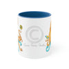 Yellow Blue Octopus Cosmic Dancer Art Accent Coffee Mug 11Oz /