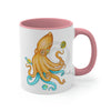 Yellow Blue Octopus Cosmic Dancer Art Accent Coffee Mug 11Oz
