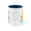 Yellow Blue Octopus Cosmic Dancer Art Accent Coffee Mug 11Oz Navy /