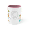 Yellow Blue Octopus Cosmic Dancer Art Accent Coffee Mug 11Oz Pink /