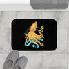 Yellow Blue Octopus Cosmic Dancer Art Bath Mat Home Decor