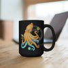 Yellow Blue Octopus Cosmic Dancer Art Black Mug 15Oz