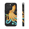 Yellow Blue Octopus Cosmic Dancer Art Mate Tough Phone Cases Iphone 14 Pro Case