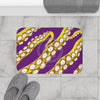 Yellow Kraken Octopus Purple Ink Art Bath Mat Home Decor